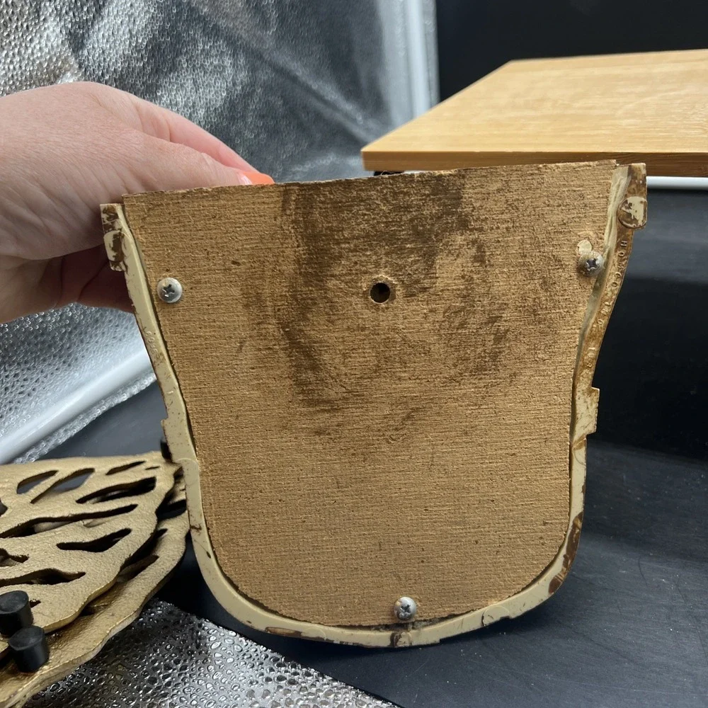Home Interior Homco Brown Bushel Basket Wall Pocket Set of 2 Vintage 1989